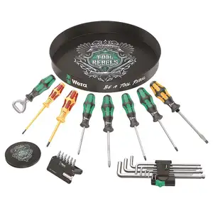 zestaw 23 szt. wkrętaków, kluczy imbusowych i końcówek z tacą, otwieraczem i podkładkami, Kraftform, Tool Rebel, WERA [05100018001]