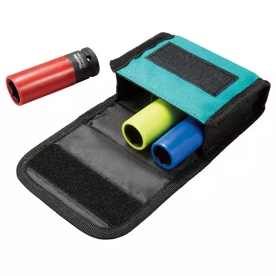 zestaw 3szt. nasadek udarowych sześciokątnych do kół, 1/2", 17, 19, 21mm, Makita [E-12354] w etui