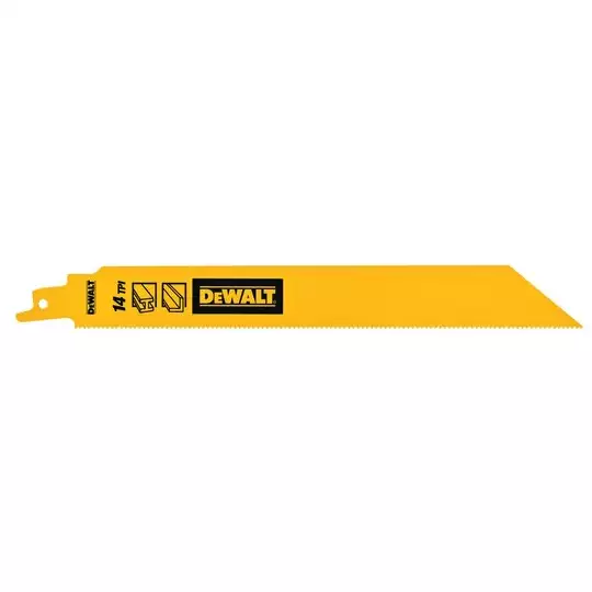 zestaw 5 szt. brzeszczotów bagnetowych BiM do piły szablastej, 14 zębów/cal, długość 228mm, Dewalt [DT90387-QZ]