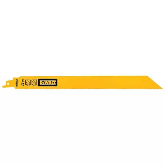 zestaw 5 szt. brzeszczotów bagnetowych BiM do piły szablastej, 14 zębów/cal, długość 304mm, Dewalt [DT90390-QZ]