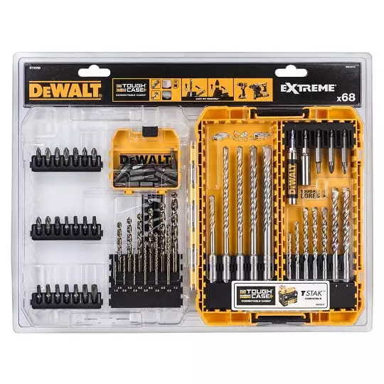 zestaw 68 szt. wierteł do metalu i betonu, SDS+ oraz końcówek PH, PZ, TX, EXTREME DeWALT [DT70760-QZ] Medium Tough Case+