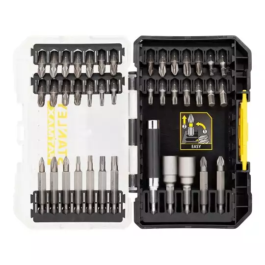 zestaw końcówek i nasadek 1/4" z 2 uchwytami magnetycznymi, 40 szt. FATMAX Stanley [STA88560-XJ]