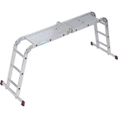Czteroelementowa aluminiowa drabina przegubowa + 2 podesty CORDA KRAUSE [085214] 4x3 stopnie