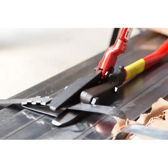 Nożyce dwuręczne, dźwigniowe do cięcia blachy i taśm stalowych, HIT [SS-600] ostrze proste