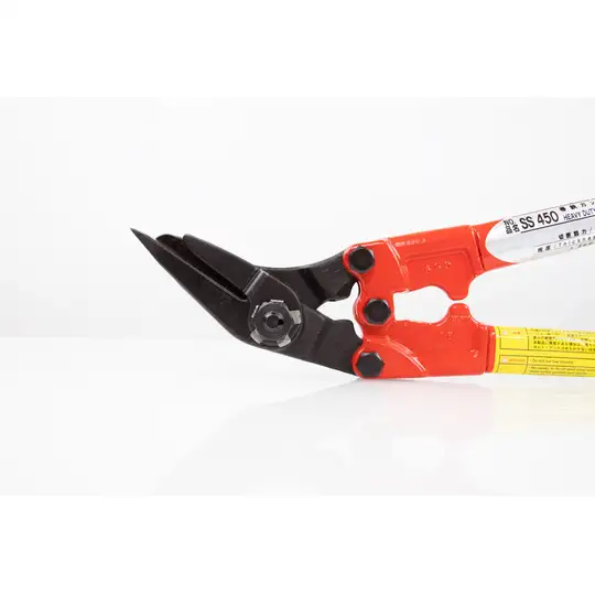 Nożyce dwuręczne, dźwigniowe do cięcia blachy i taśm stalowych, kątowe HIT [SS-450]