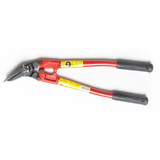 Nożyce dwuręczne, dźwigniowe do cięcia blachy i taśm stalowych, kątowe HIT [SS-450]