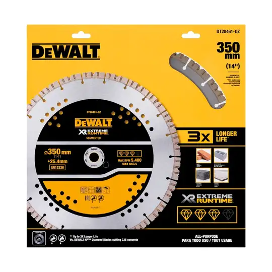 Tarcza diamentowa segmentowa do ciecia betonu 350/25,4mm, serii ELITE, DeWalt [DT20461-QZ]
