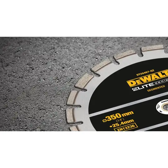 Tarcza diamentowa segmentowa do ciecia betonu, asfaltu 350/25,4mm, serii ELITE, DeWalt [DT20467-QZ]
