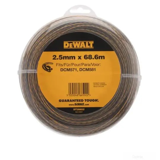 Żyłka tnąca do podkaszarek, średnica 2,5mm, długość 68m, DeWAlt [DT20652-QZ]