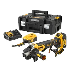 akumulatorowa bezszczotkowa szlifierka kątowa 125mm, 18V Li-Ion 2 x 5,0Ah TStak DeWALT [DCG406P2LRT-QW] LANYARD READY
