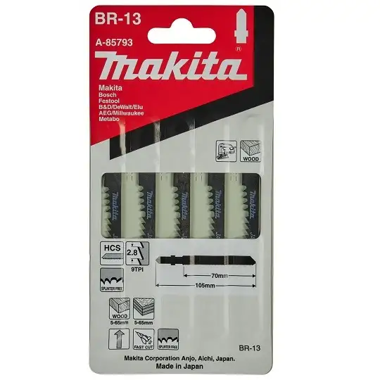 brzeszczoty do wyrzynarek 105mm do cięcia drewna, 5szt. Makita [A-85793]