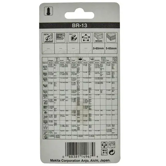 brzeszczoty do wyrzynarek 105mm do cięcia drewna, 5szt. Makita [A-85793]