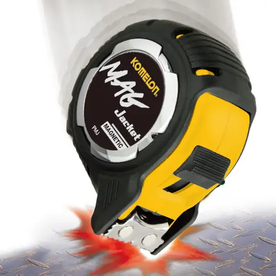 miara zwijana 5m Komelon [PMJ59], Gripper Magjacket, z zaczepem magnetycznym