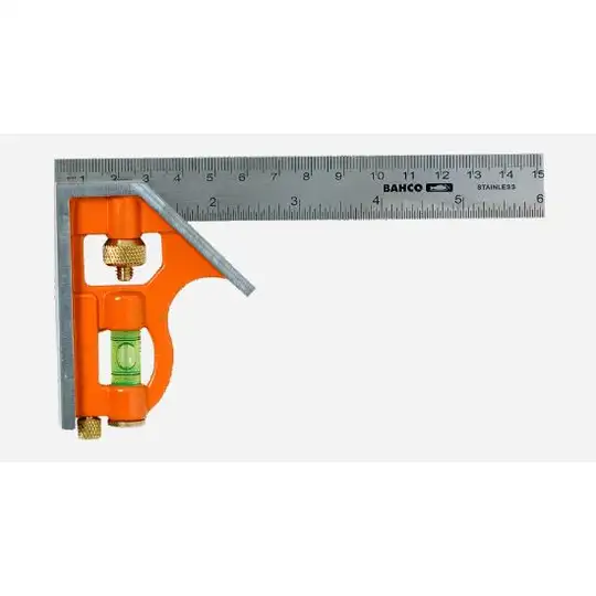 przymiar kątowy z ruchomym liniałem o skali metrycznej i calowej, 150mm BAHCO [CS150]
