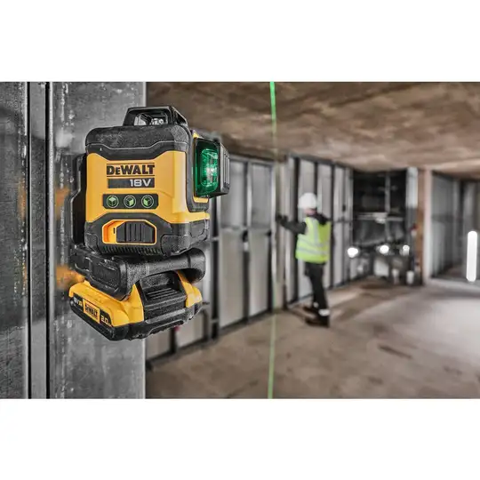 samopoziomujący laser krzyżowy z wiązką zieloną, 55m, DeWALT [DCLE34021D1-QW] walizka