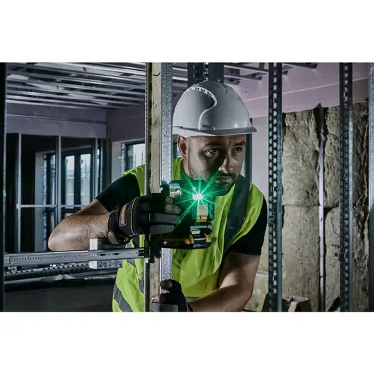 samopoziomujący laser krzyżowy z wiązką zieloną, 55m, DeWALT [DCLE34021D1-QW] walizka