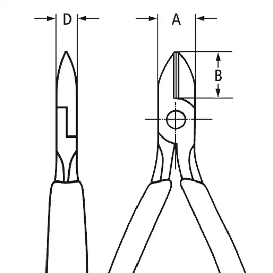 szczypce boczne tnące dla elektroników 125mm, zakres cięcia 0,2 – 1,5mm, główka zwężana, Knipex [79 32 125]