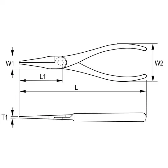 szczypce płaskie długie 160mm z ucinakiem, rękojeść wielokomponentowa, Irimo [604-160-1]