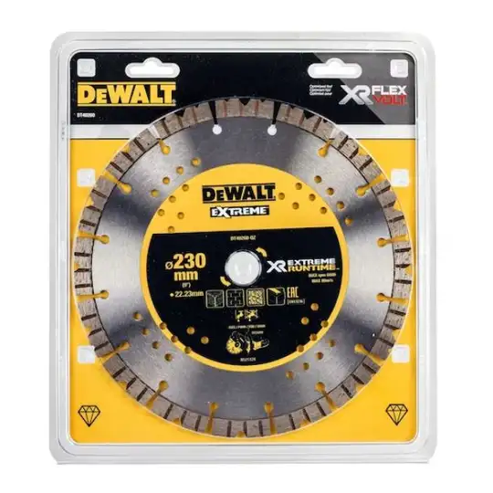 tarcza diamentowa segmentowa do szybkiego ciecia betonu, do szlifierek kątowych 230/22,2/2,0mm, DeWalt [DT40260-QZ]