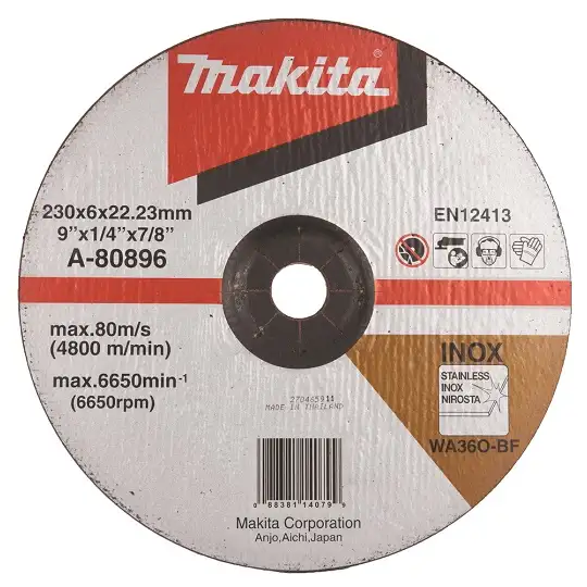 tarcza do szlifowania metalu, 230/22,23/6,0mm, Inox, Makita [A-80896]