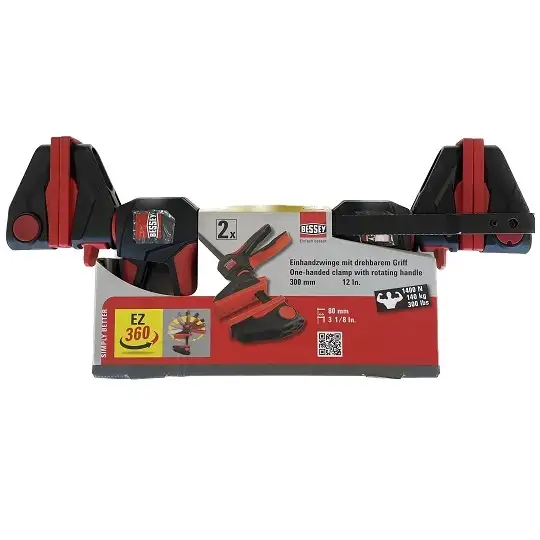 zestaw 2 szt. ścisków uniwersalnych szybkomocujących z uchwytem obrotowym 300x80mm, 195-465mm, 1400N, Bessey [EZ360-SET]