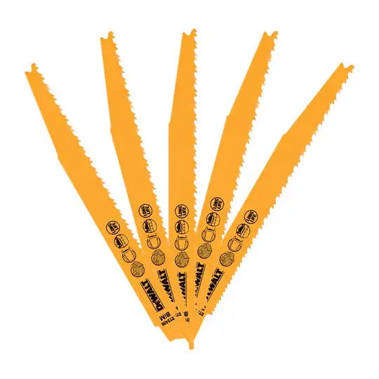 zestaw 5 szt. brzeszczotów BiM uniwersalnych 203mm do piły szablastej Dewalt [DT2406-QZ]