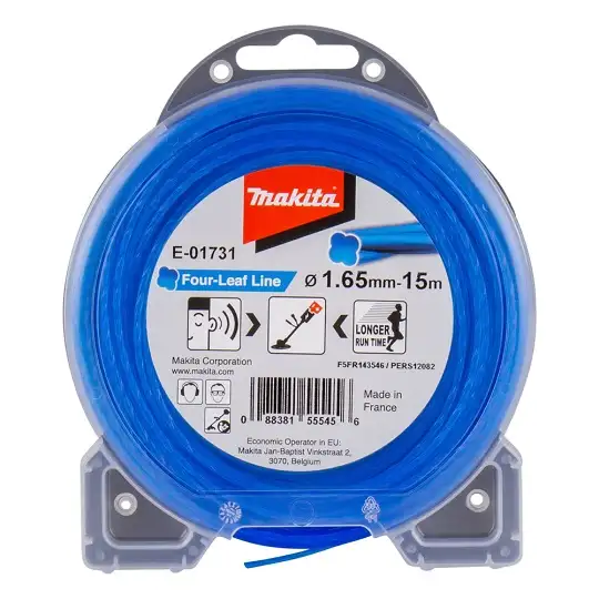 żyłka tnąca nylonowa koniczyna, średnica 1,65mm, długość 15m, Makita [E-01731] do podkaszarek