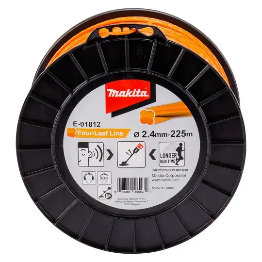 żyłka tnąca nylonowa koniczyna, średnica 2,4mm, długość 225m, Makita [E-01812] do podkaszarek