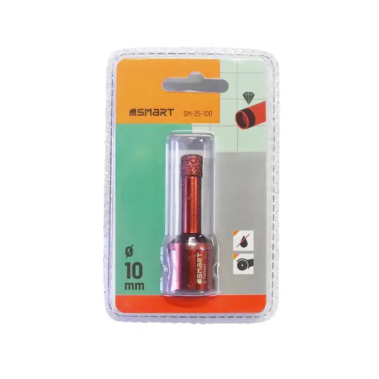 Otwornica diamentowa 10mm do wiercenia na sucho szlifierką kątową, gwint M14, 365 SMART [SM-25-100]