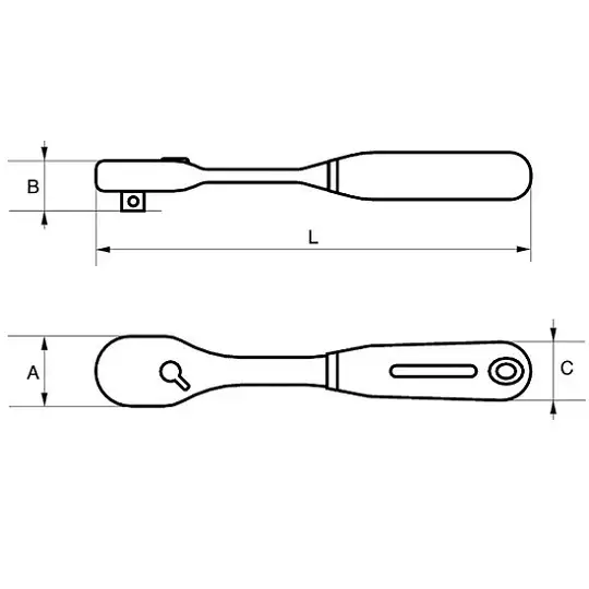 grzechotka ręczna 3/8", 60 zębów, 200mm, Bahco [7750QR]