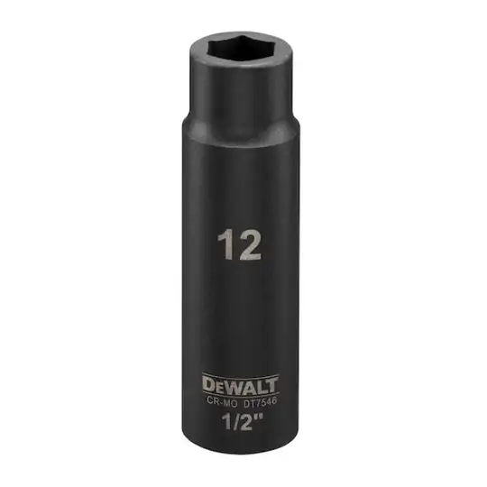 nasadka udarowa sześciokątna, wydłużana 1/2", rozmiar 12 mm, DeWalt [DT7546-QZ]
