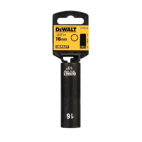 nasadka udarowa sześciokątna, wydłużana 1/2", rozmiar 16 mm, DeWalt [DT7550-QZ]