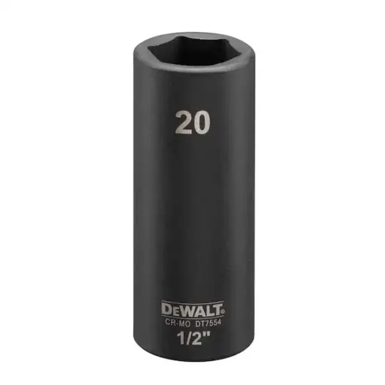 nasadka udarowa sześciokątna, wydłużana 1/2", rozmiar 20 mm, DeWalt [DT7554-QZ]