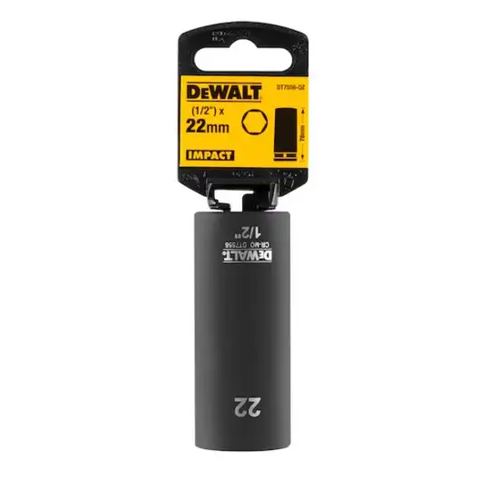 nasadka udarowa sześciokątna, wydłużana 1/2", rozmiar 22 mm, DeWalt [DT7556-QZ]