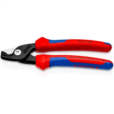 nożyce do cięcia kabli 160mm Knipex [95 12 160] ze stopniowanymi krawędziami tnącymi
