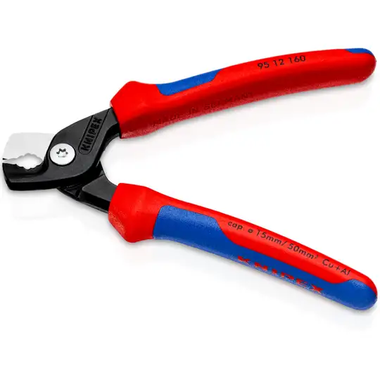 nożyce do cięcia kabli 160mm Knipex [95 12 160] ze stopniowanymi krawędziami tnącymi