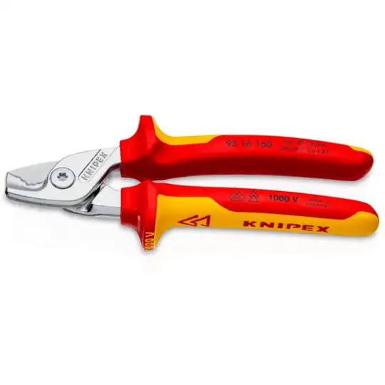 nożyce do cięcia kabli 160mm Knipex [95 16 160] ze stopniowanymi krawędziami tnącymi