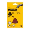 papier szlifierski typu DELTA 93x93x93mm na rzep, 6 otworów, granulacja 80, DeWalt [DT3092-QZ] 10szt.