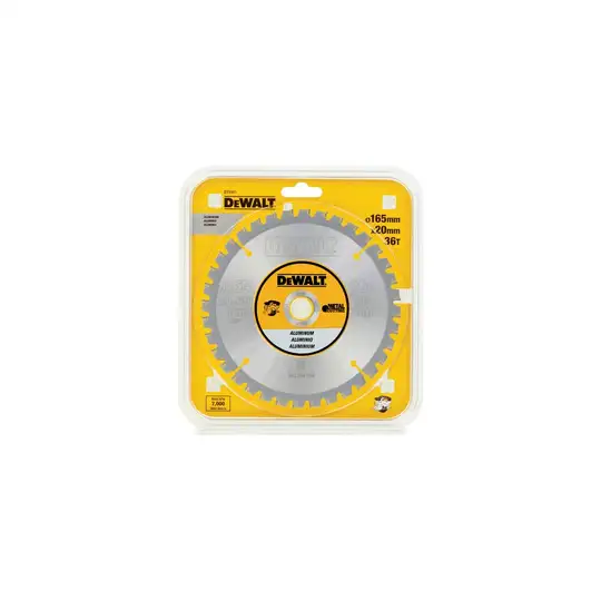 piła tarczowa do cięcia aluminium, 165/20/1,49mm, 36 zębów, DeWalt [DT1911-QZ]