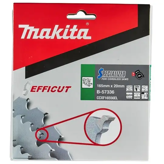 piła tarczowa do cięcia drewna, laminatu, MDF 165/20/1,45mm, 56 zębów, SPECIALIZED Makita [B-57336]