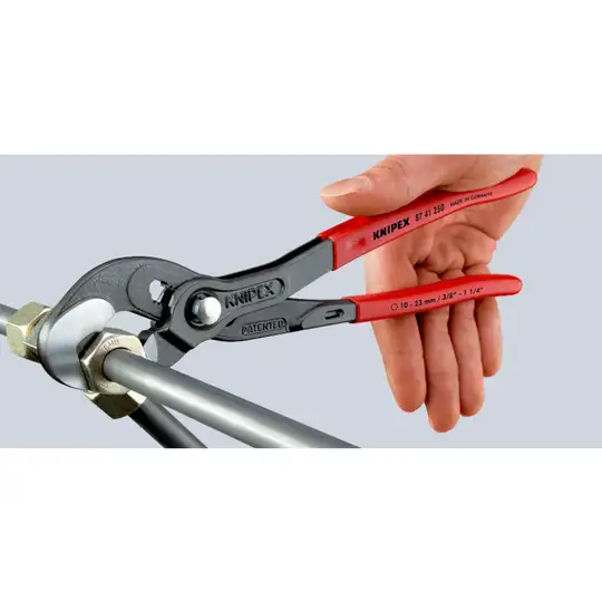 szczypce przegubowe śrub i nakrętek, zakres pracy 10-32mm, firmy KNIPEX [87 41 250] rękojeść dwukomponentowa