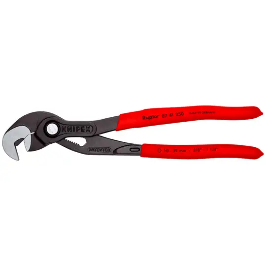 szczypce przegubowe śrub i nakrętek, zakres pracy 10-32mm, firmy KNIPEX [87 41 250] rękojeść dwukomponentowa