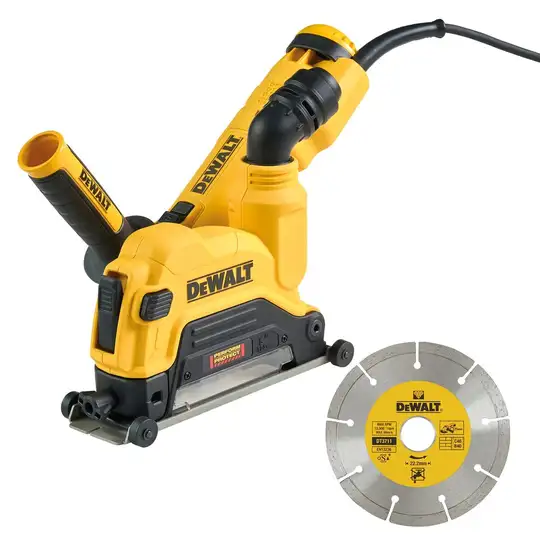 Zestaw: szlifierka kątowa DWE4237 125mm/900W i osłona do cięcia betonu DWE46225, DeWalt [DWE46107-QS] 230V + tarcza DT3711