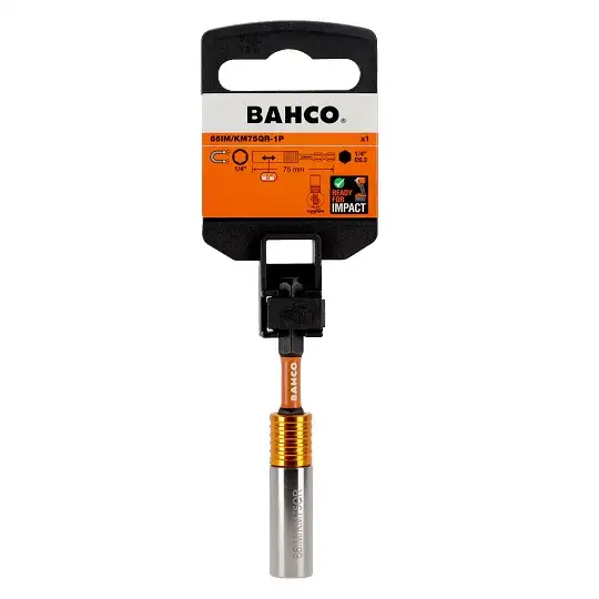 adapter magnetyczny udarowy do końcówek 1/4", z szybkozłączką, Bahco [66IM/KM75QR-1P]