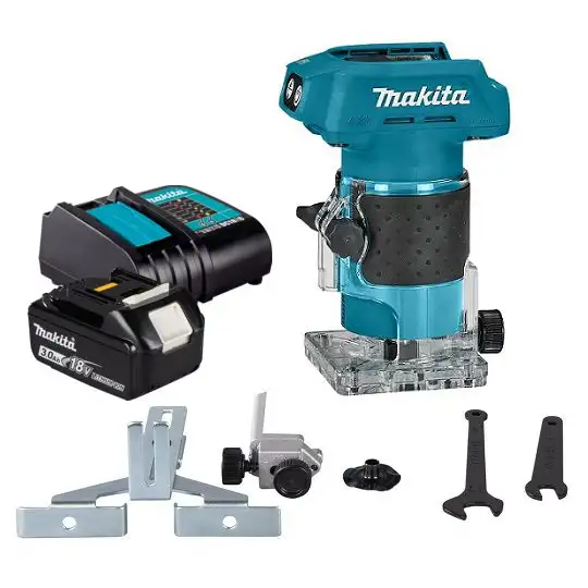 akumulatorowa frezarko - wycinarka górnowrzecionowa, 18V, 6mm, Makita [DRT52SF] 3,0Ah, LXT