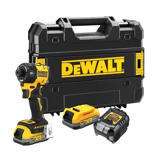 akumulatorowa zakrętarka udarowa hydrauliczna 1/4" 18V XR, 56Nm, DeWalt [DCF870E2T-QW] 2x1,7Ah, Li-Ion, POWERSTACK