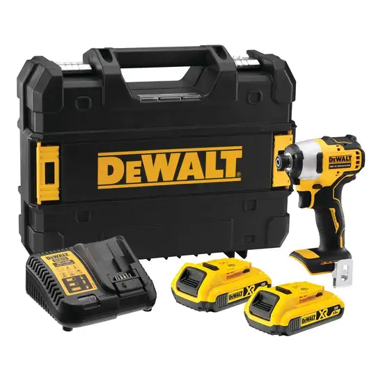 akumulatorowa zakrętarka/wkrętarka udarowa 1/4" 18V Li-Ion 2x2,0Ah Dewalt [DCF809D2T-QW]