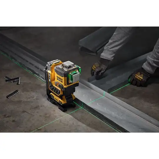 akumulatorowy, samopoziomujący laser 3-wiązkowy 360° z wiązką zieloną do 80m, 18V XR DeWALT [DCLE34035B-XJ] Li-Ion