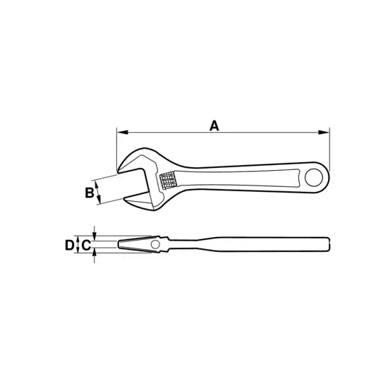 klucz nastawny 218mm z szeroko rozwieranymi cienkimi szczękami 38mm Ergo Bahco [9031-T]