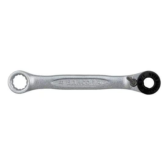 klucz płasko-oczkowy grzechotkowy do końcówek wkrętakowych, 1/4", 90mm, 52 zęby, Bahco [6950CBR]
